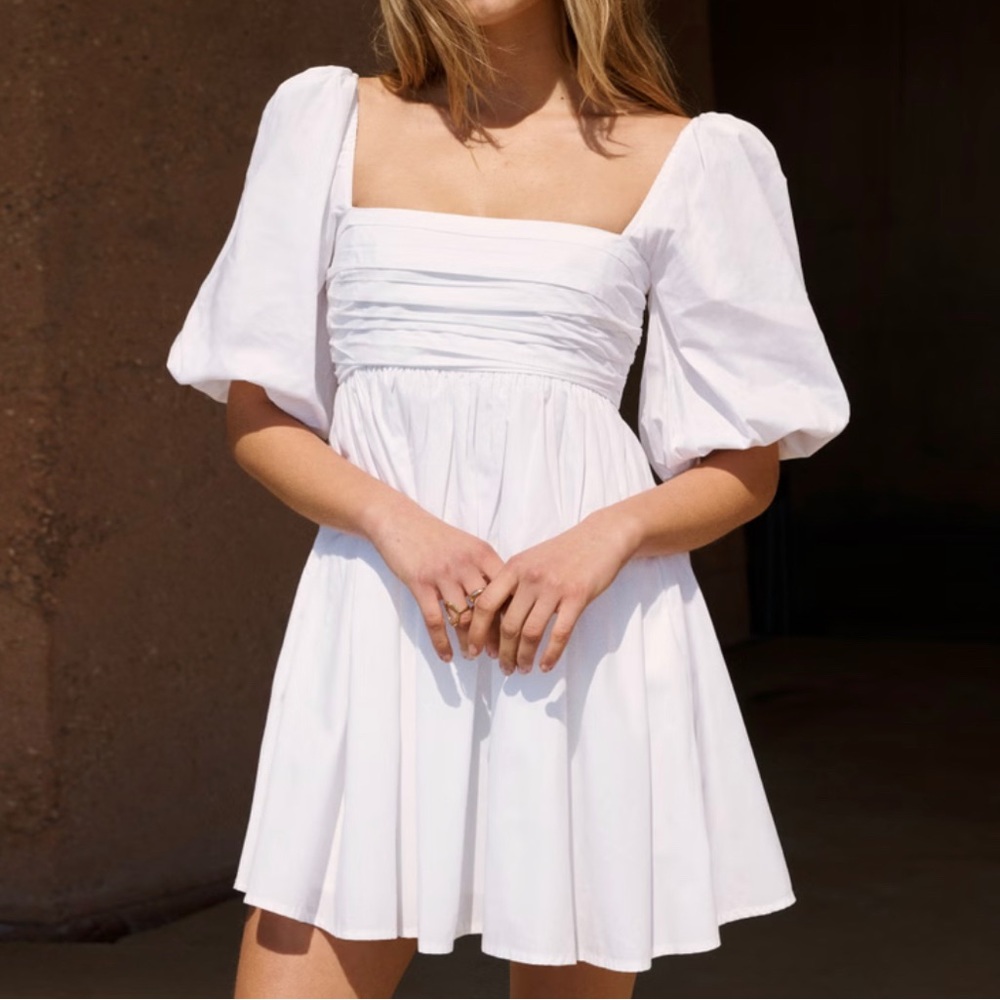Emerson Ruched Puff Sleeve Mini Dress